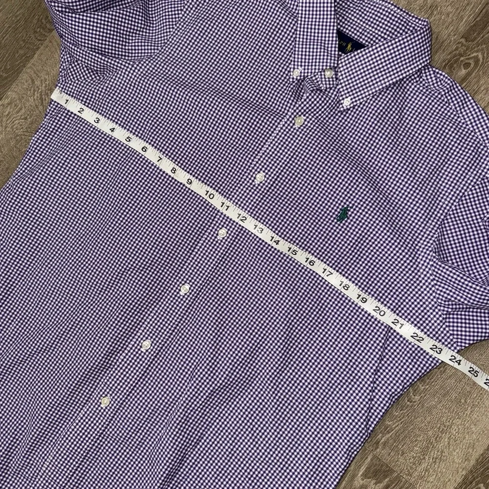 Polo Ralph Lauren Long Sleeve Button Down Oxford Men's Large Purple White Check